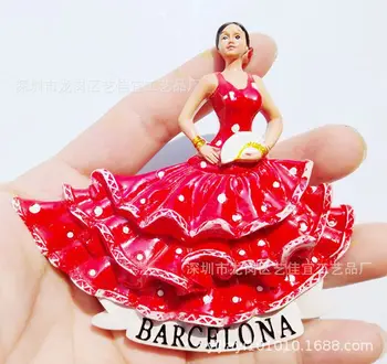 Kylskåp Magnet Inredning Palaciodel Flamenco Dansare Kärlek I Barcelona Spanien Kylskåpsmagneter Klistermärke Land Resa Souvenir-och